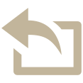 cuadro marrón con icono de flecha hacia adelante